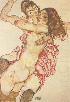 Egon Schiele Two Girls Embracing (Two Friends) (mk12) china oil painting image